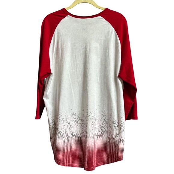 MICHAEL JORDAN Mens No 23 CHICAGO BULLS Size XL Baseball T-Shirt Red White logo - Picture 3 of 8